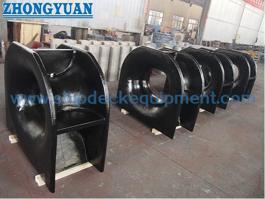 JIS F 2005-1975 เหล็กหล่อแบบติดบนดาดฟ้าประเภทปิดเรือจอดเรือ Chock Ship Mooring Equipment