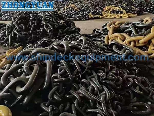 การอนุมัติระดับ U1 U2 U3 Flash Butt Welded Stud Link Marine Anchor Chain