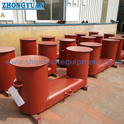 Bollard Double Bitt Bollard GB 556 SH แบบเชื่อมประดิษฐ์พร้อมอุปกรณ์จอดเรือฐานกล่อง