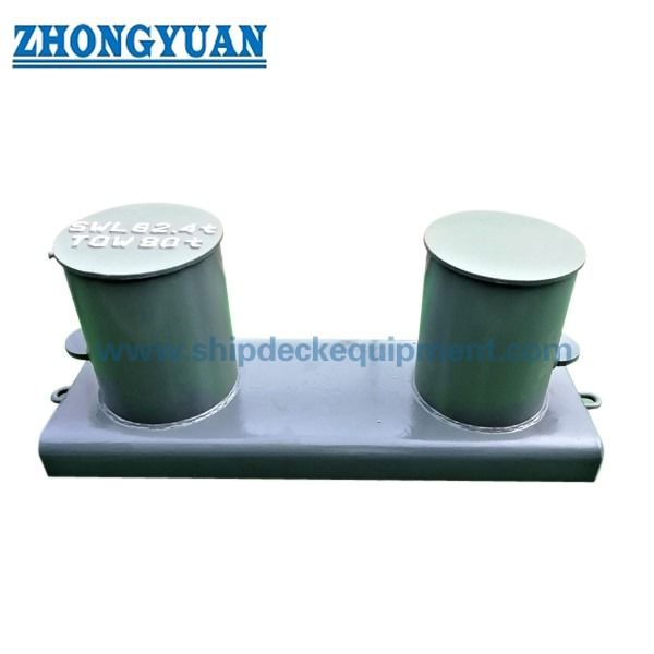 JIS F 2001 Type B ประดิษฐ์ Double Bitts Mooring Bollard พร้อมอุปกรณ์จอดเรือฐานกว้าง
